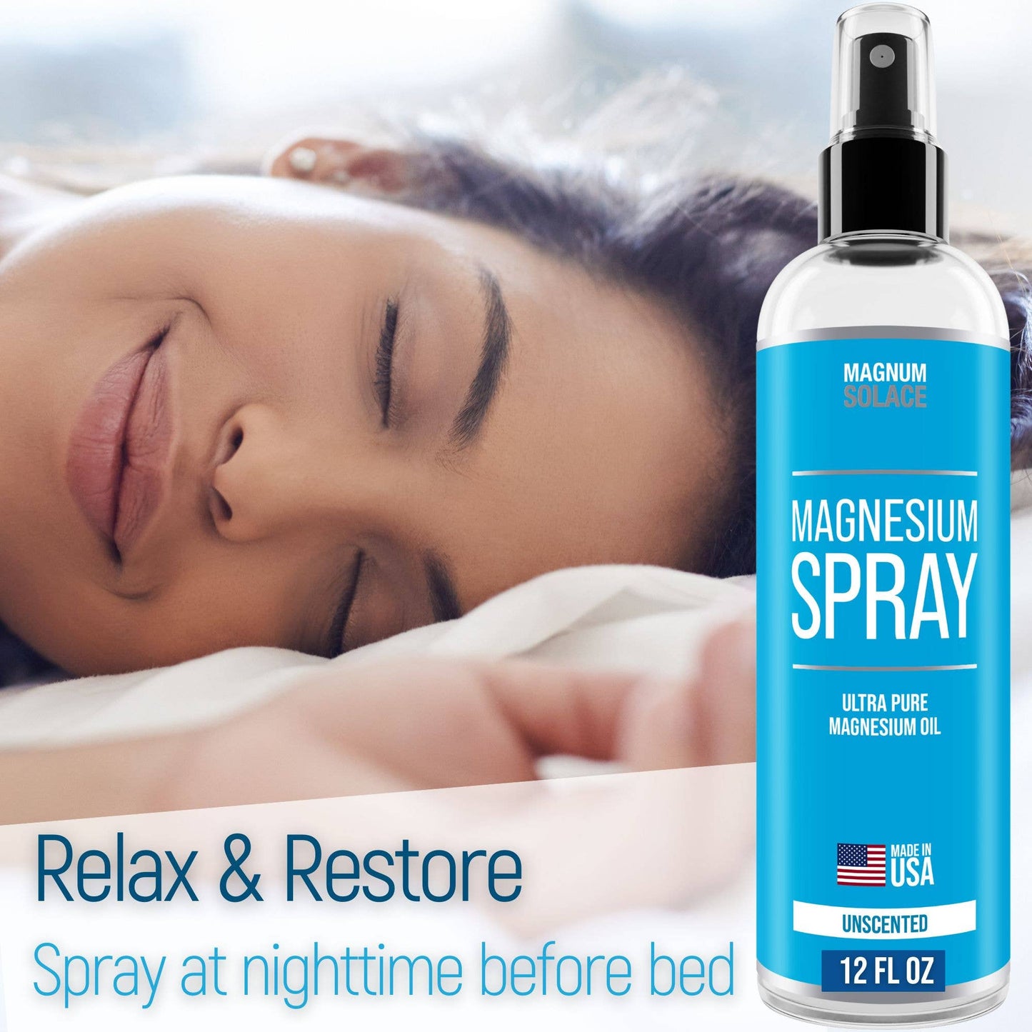 Magnesium Oil Spray for Restless Legs, Sleep, Muscle Relief: 4 oz