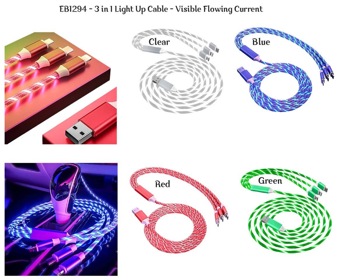 Flowing current light up cable