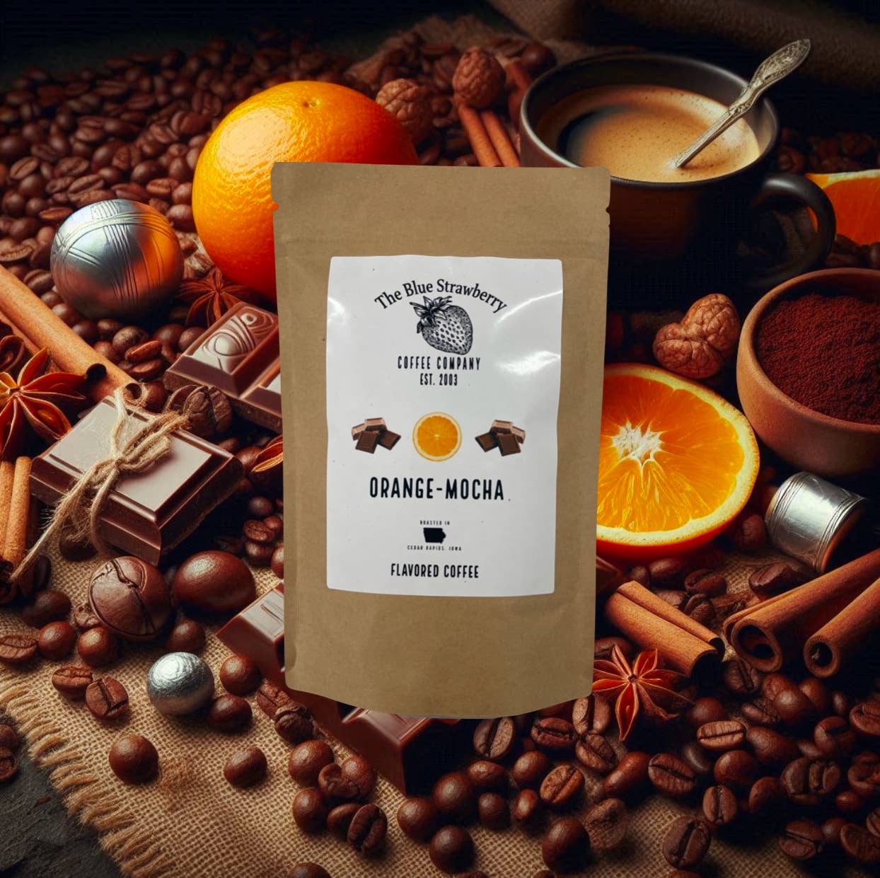 Orange-Mocha (Flavored Coffee): 4 oz