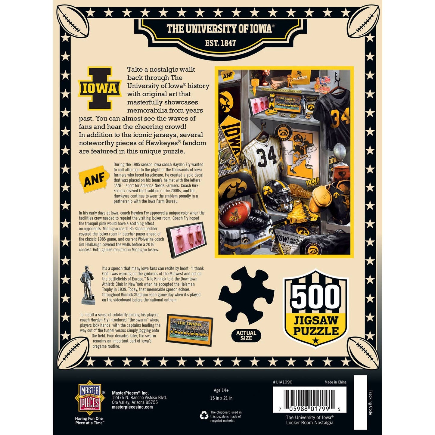 Iowa Hawkeyes - Locker Room 500 Piece Puzzle