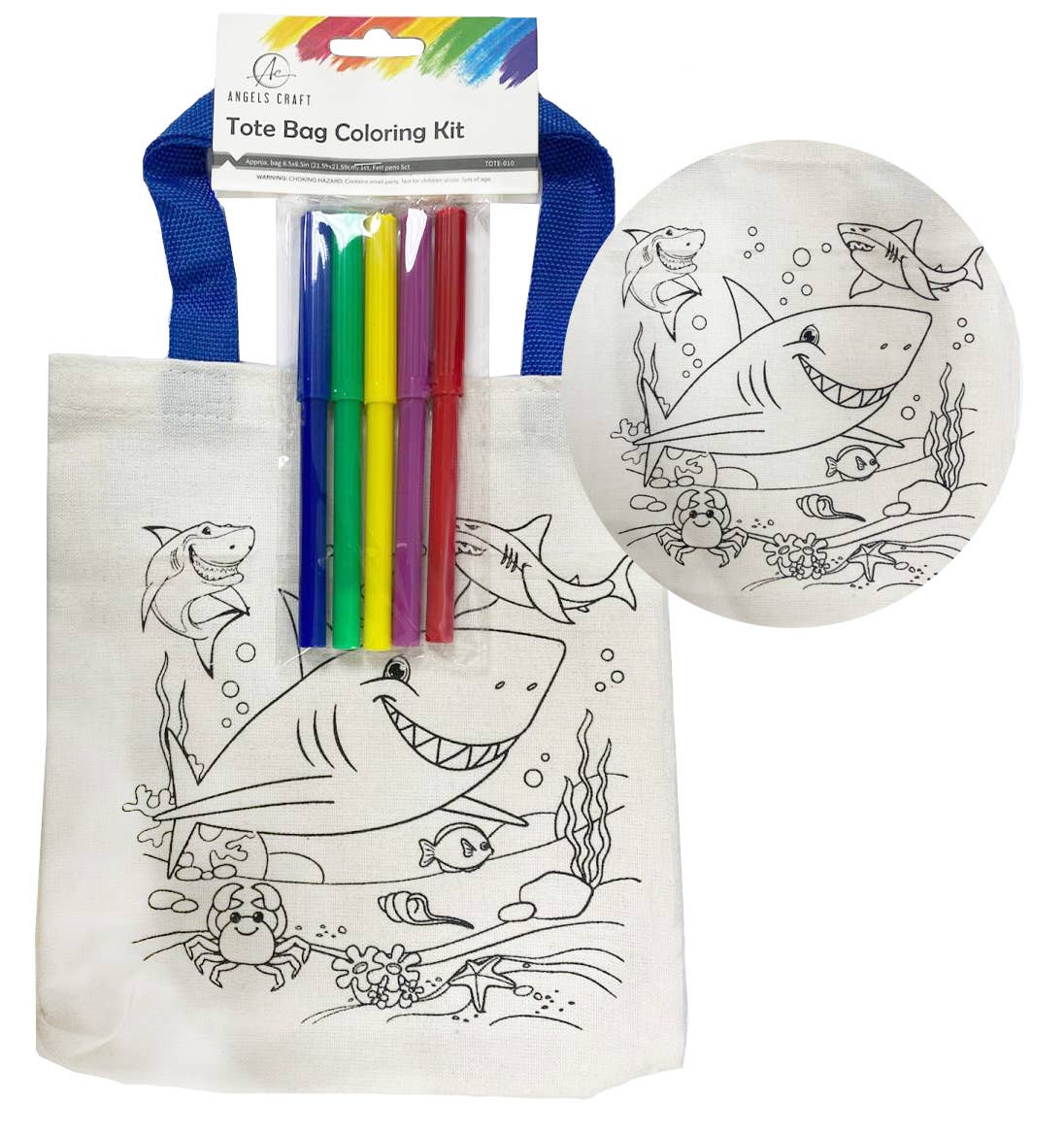 Color Your Own Tote! – 5 Fun Designs to Choose From: Dinosaur