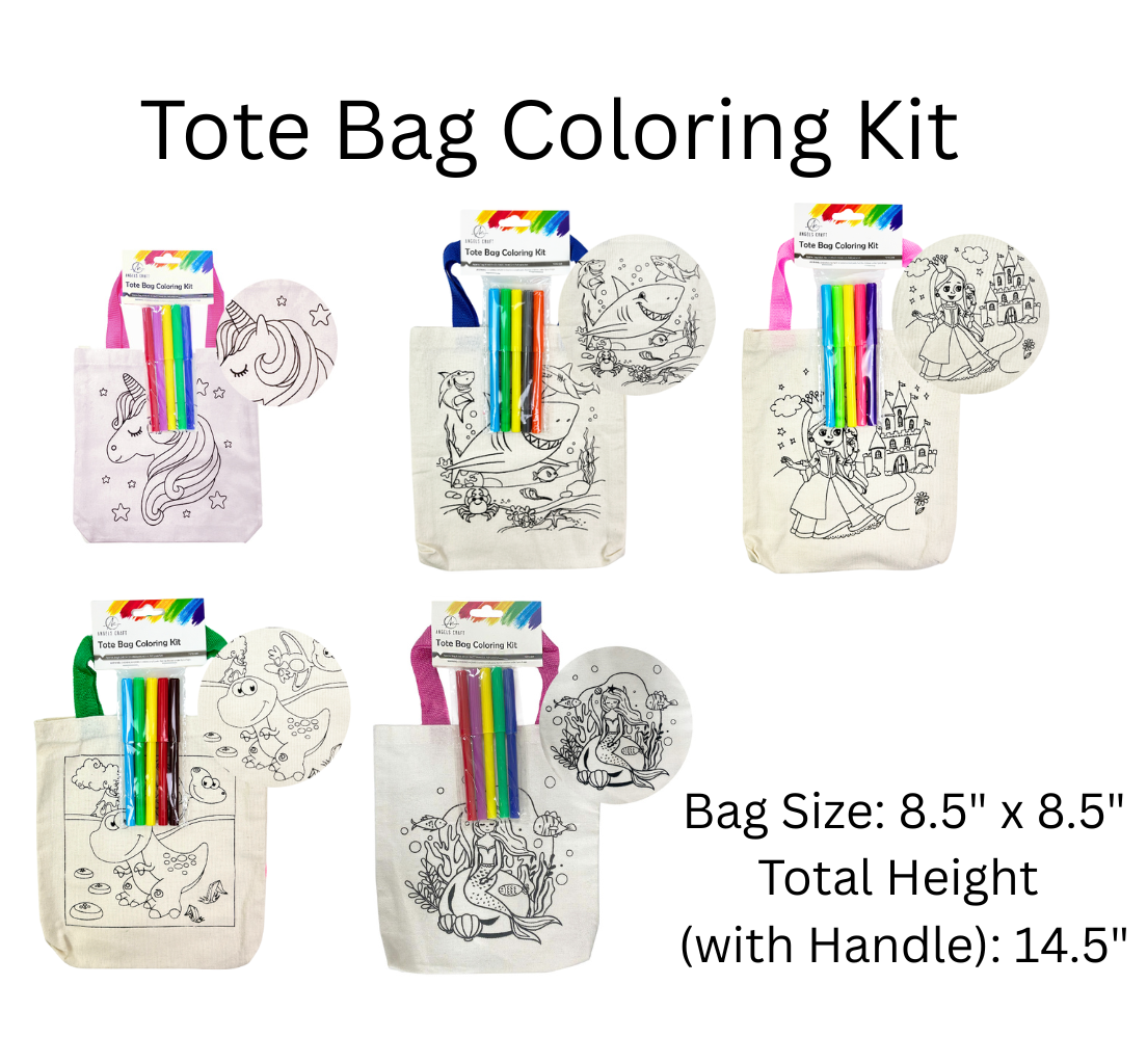 Color Your Own Tote! – 5 Fun Designs to Choose From: Dinosaur