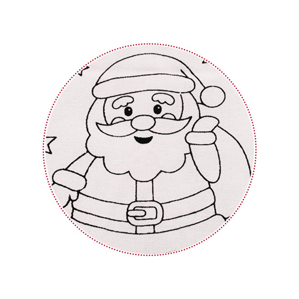 Christmas Tote Bag Coloring Kit – 8.5"x8.5", 5 Markers