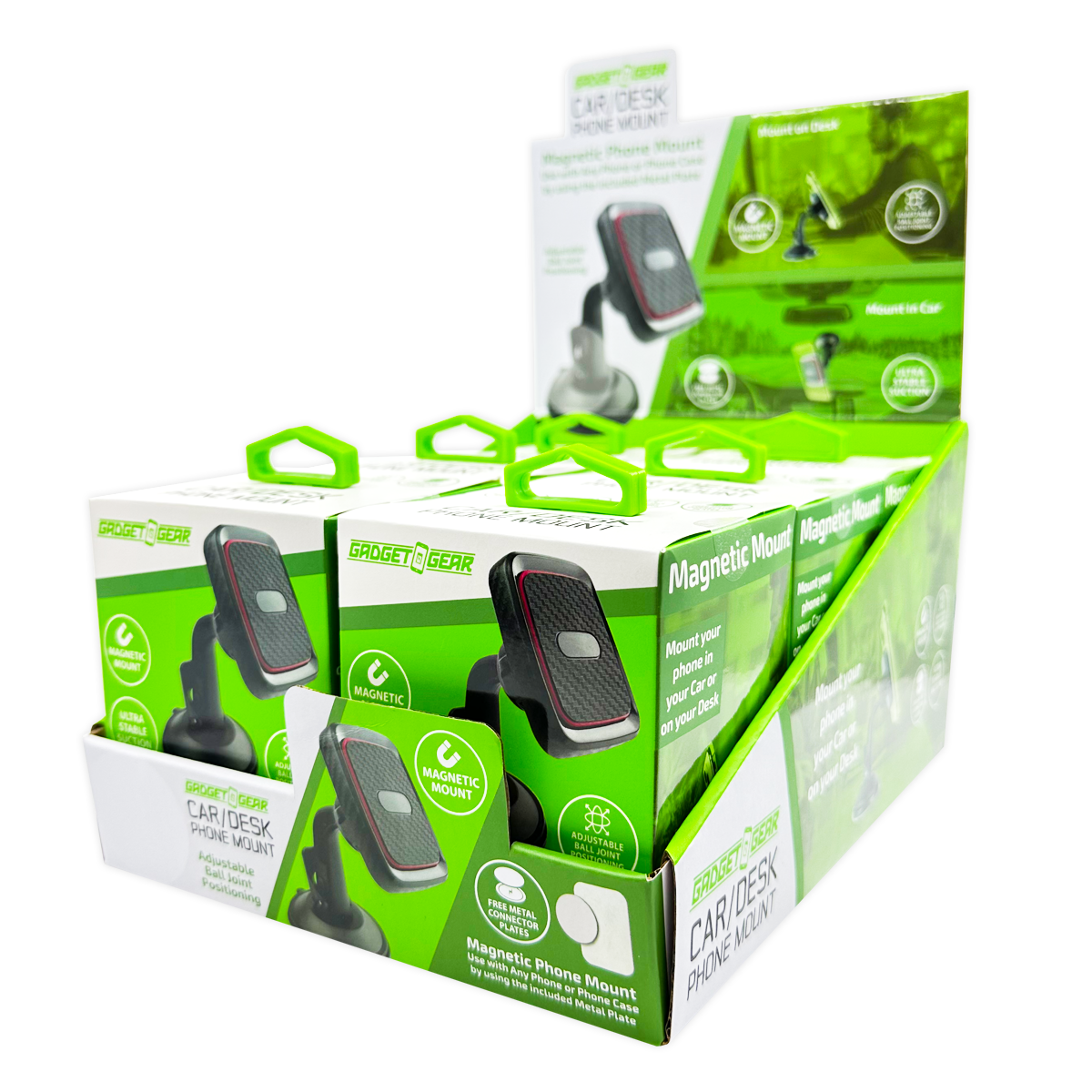 Gadget Gear Car/Desk Magnetic Phone Mount - 6/Display: Wholesale Price
