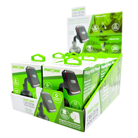 Gadget Gear Car/Desk Magnetic Phone Mount - 6/Display: Wholesale Price