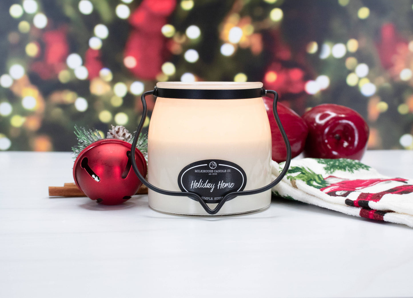 16 oz Butter Jar Candle: Holiday Home